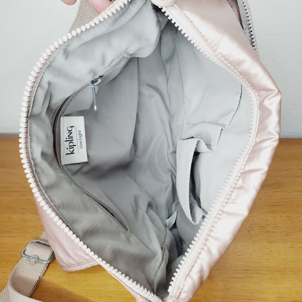 Kipling Felicity Pink Metallic Crossbody Womens Shoulder Bag Hiking Travel Bag - Picture 5 of 7